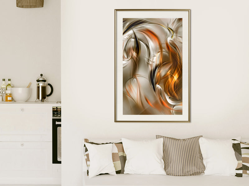 Poster - Amber Breeze  - goud passepartout