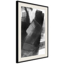 Poster - Black Mosaic  - zwart passepartout