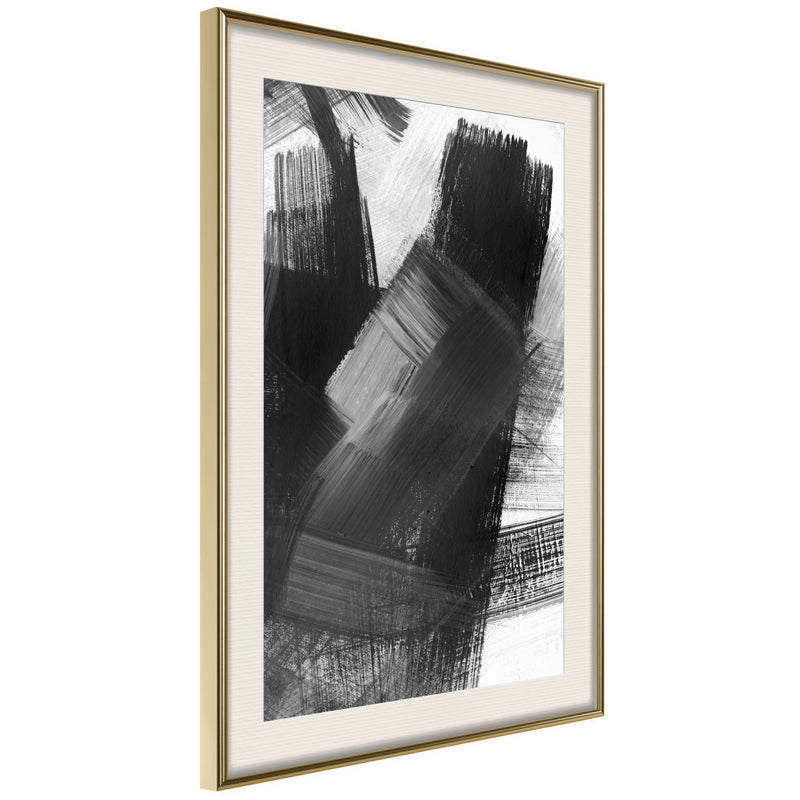 Poster - Black Mosaic  - goud passepartout