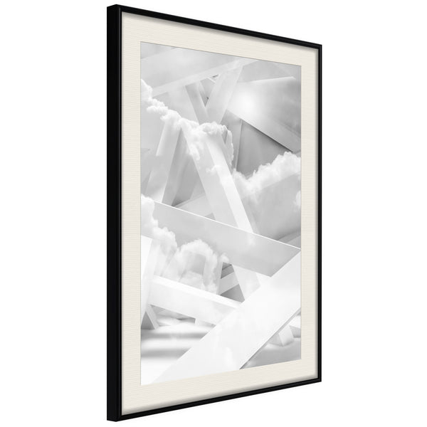 Poster - Scaffold in the Clouds  - zwart passepartout