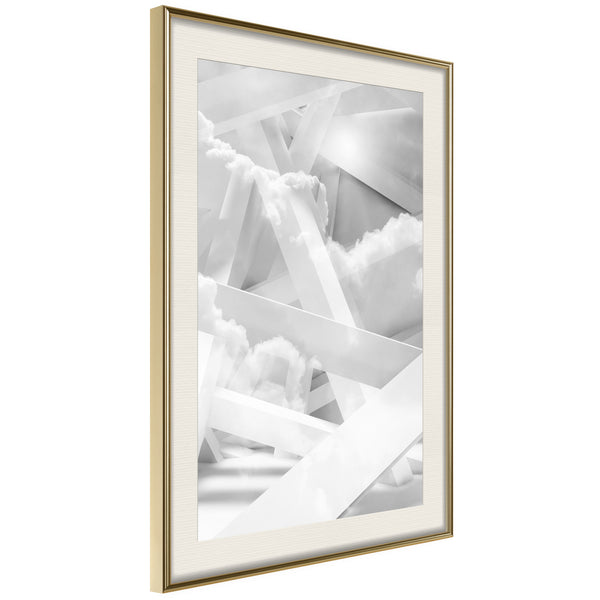 Poster - Scaffold in the Clouds  - goud passepartout