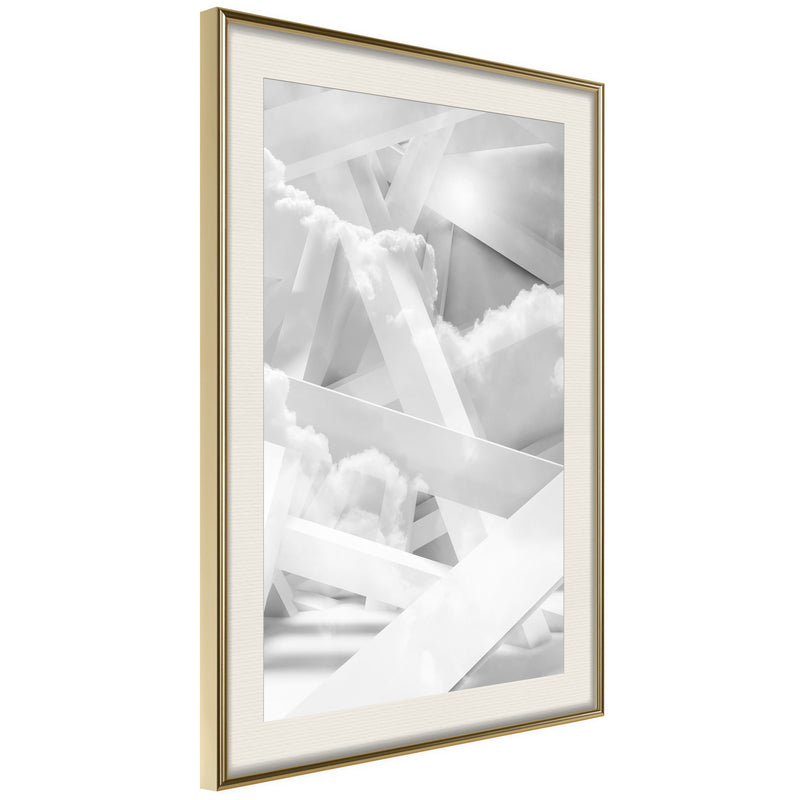 Poster - Scaffold in the Clouds  - goud passepartout