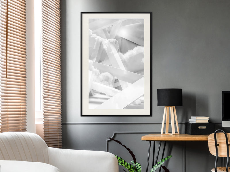 Poster - Scaffold in the Clouds  - zwart passepartout