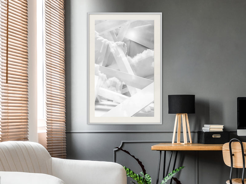 Poster - Scaffold in the Clouds  - wit passepartout