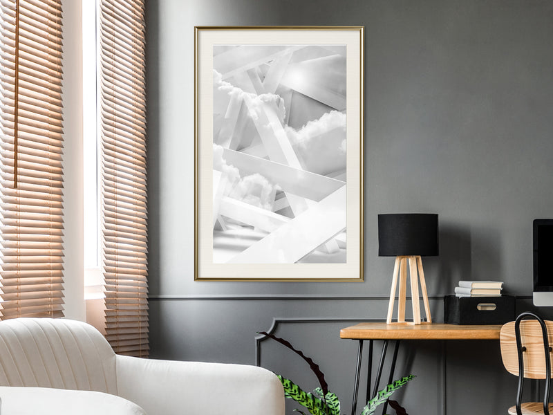Poster - Scaffold in the Clouds  - goud passepartout