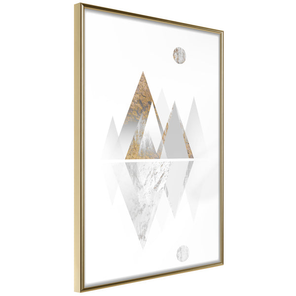 Poster - Sun and Mountains  - goud