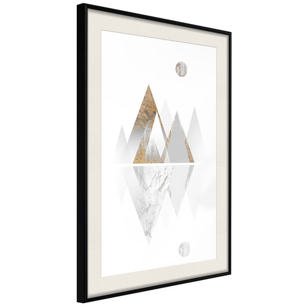 Poster - Sun and Mountains  - zwart passepartout
