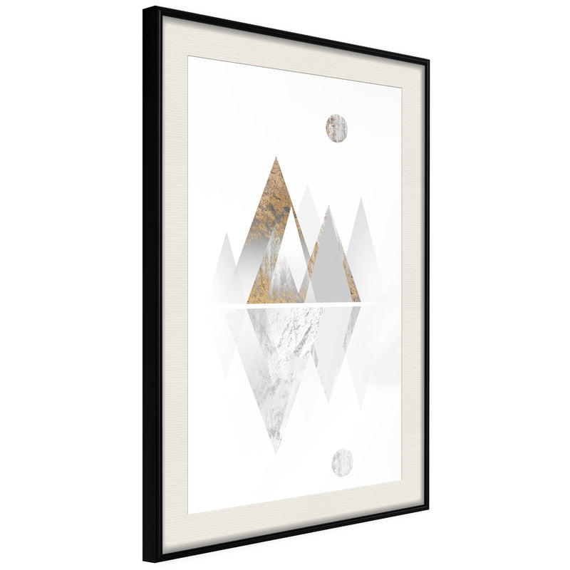 Poster - Sun and Mountains  - zwart passepartout