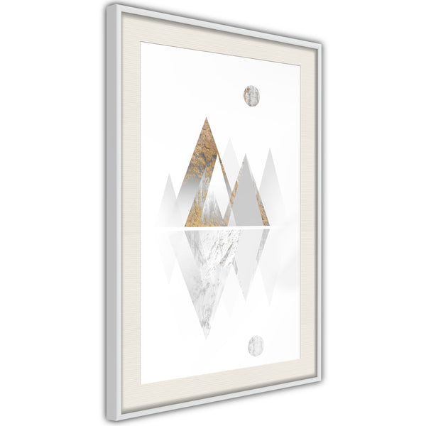 Poster - Sun and Mountains  - wit passepartout