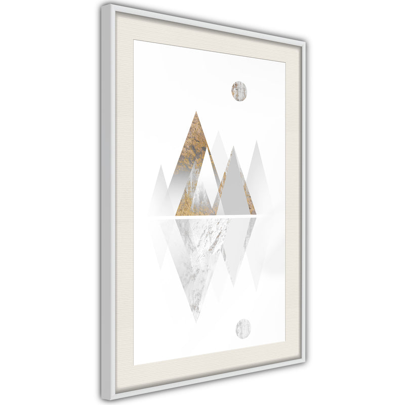 Poster - Sun and Mountains  - wit passepartout