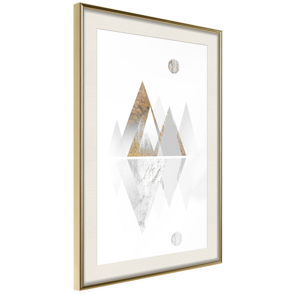 Poster - Sun and Mountains  - goud passepartout