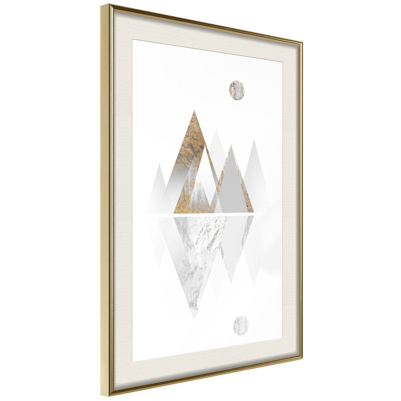 Poster - Sun and Mountains  - goud passepartout