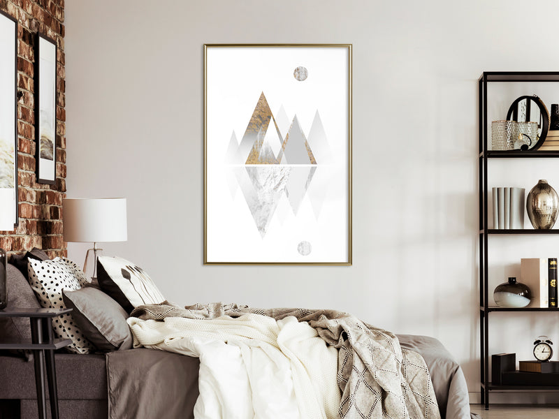 Poster - Sun and Mountains  - goud