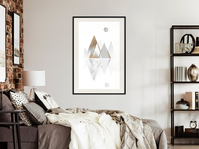 Poster - Sun and Mountains  - zwart passepartout