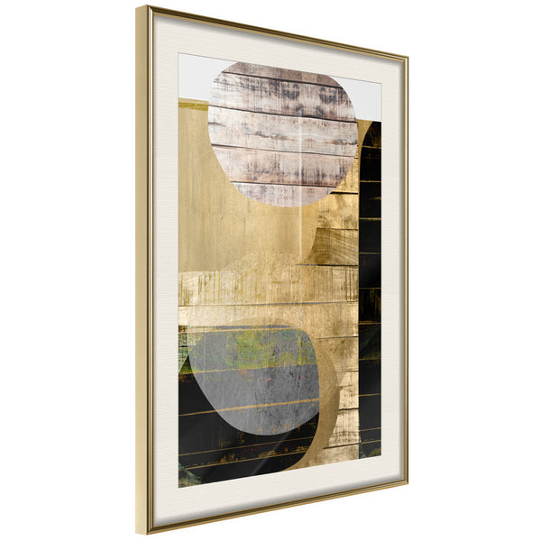 Poster - Sunny Living Room  - goud passepartout