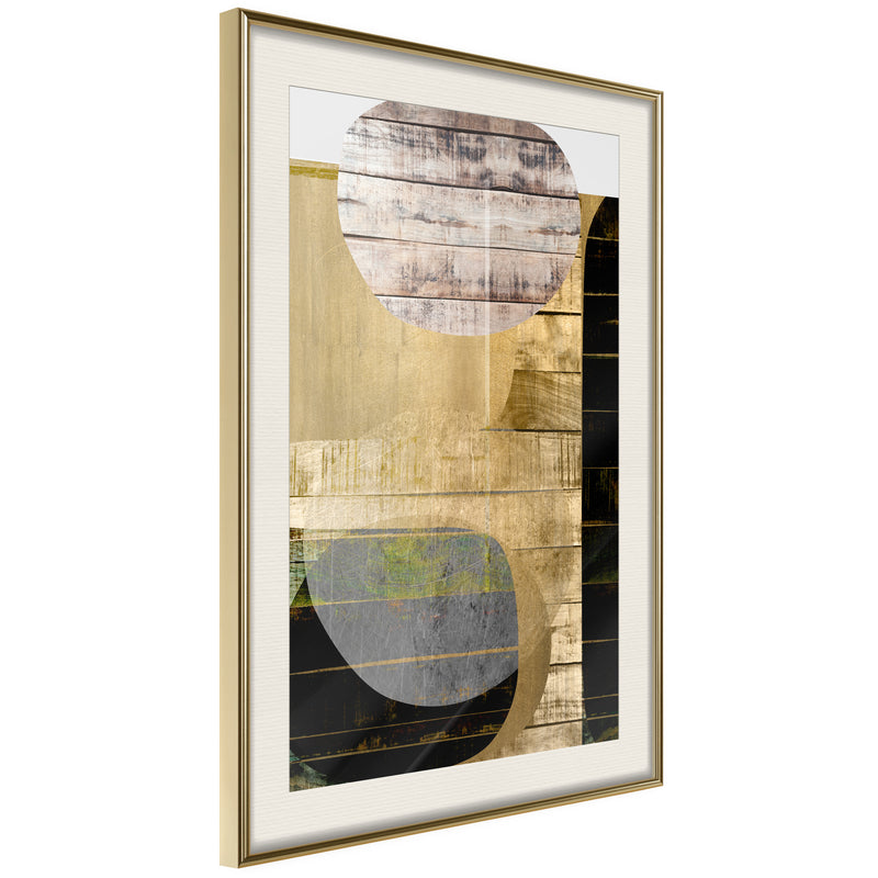 Poster - Sunny Living Room  - goud passepartout