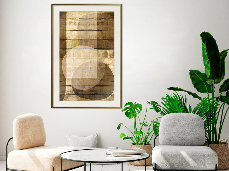 Poster - Illuminated Space  - goud passepartout