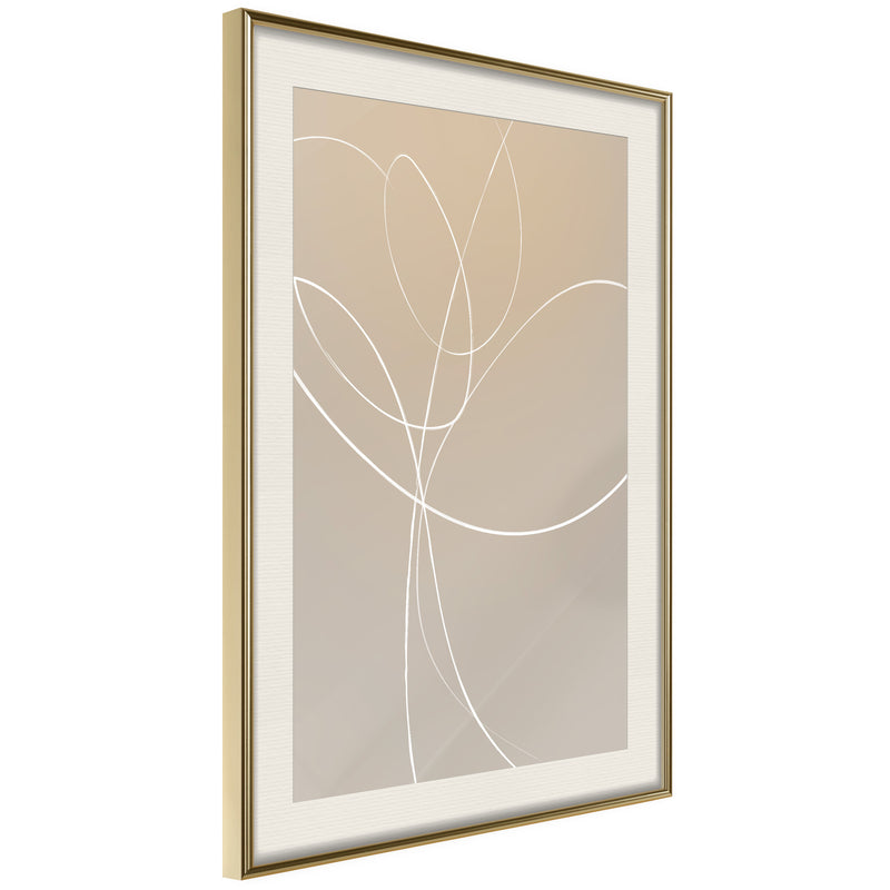 Poster - White Tulip  - goud passepartout