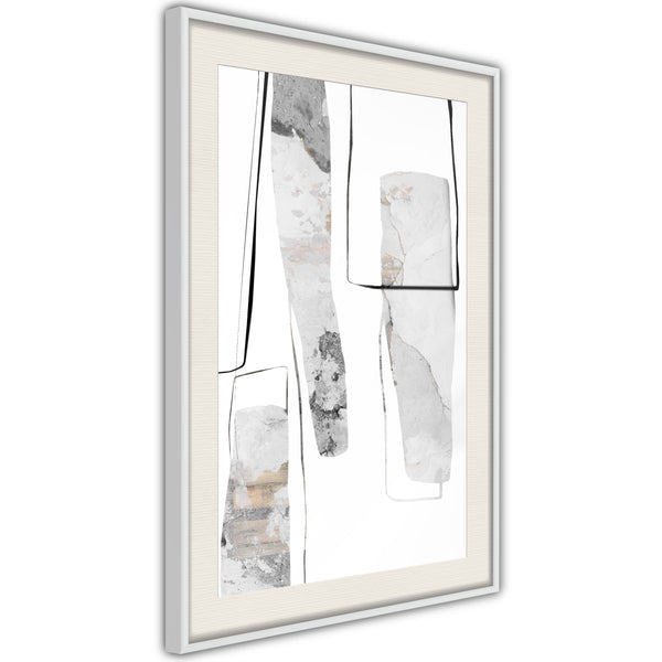 Poster - Stalagmite and Stalactites  - wit passepartout