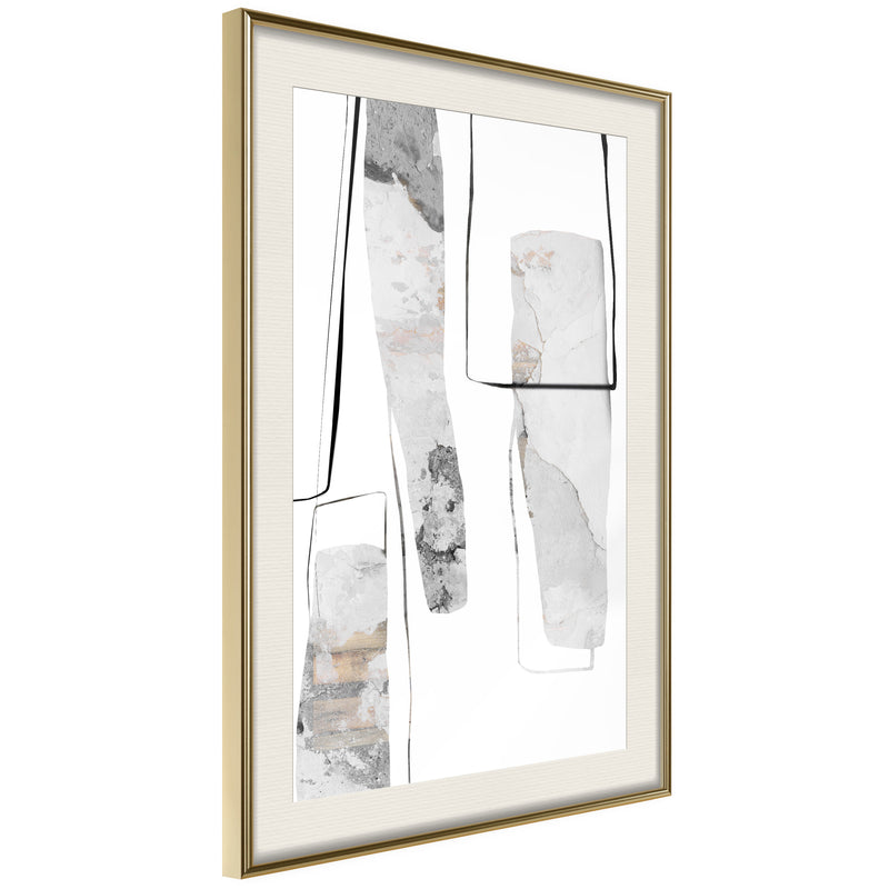 Poster - Stalagmite and Stalactites  - goud passepartout