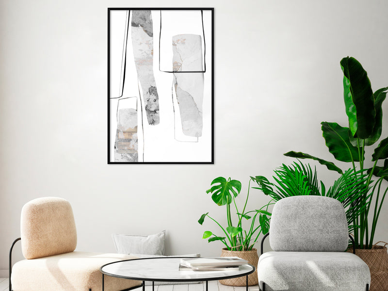 Poster - Stalagmite and Stalactites  - zwart