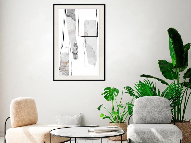 Poster - Stalagmite and Stalactites  - zwart passepartout