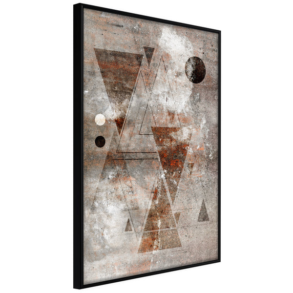 Poster - Brick-Built Triangles  - zwart