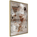 Poster - Brick-Built Triangles  - goud