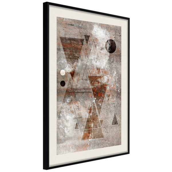 Poster - Brick-Built Triangles  - zwart passepartout