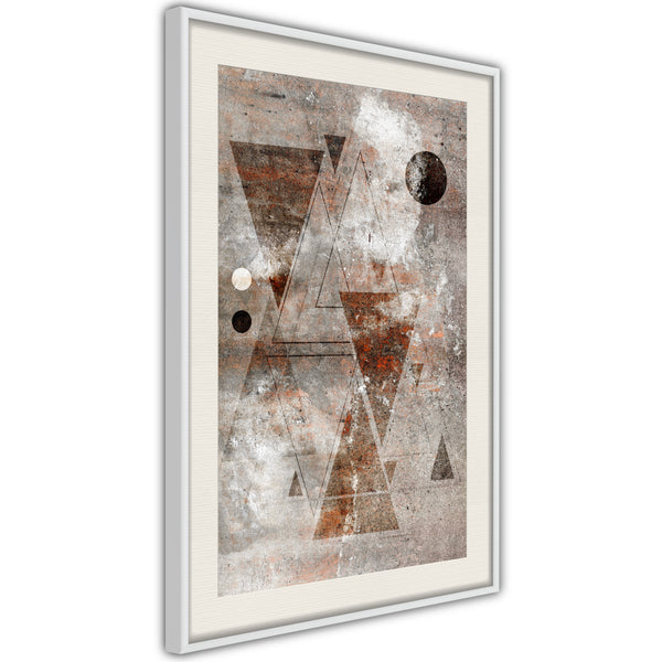 Poster - Brick-Built Triangles  - wit passepartout