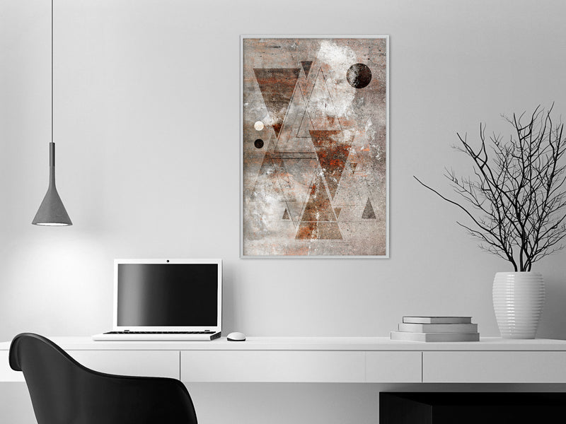 Poster - Brick-Built Triangles  - wit