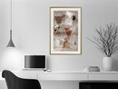 Poster - Brick-Built Triangles  - goud passepartout