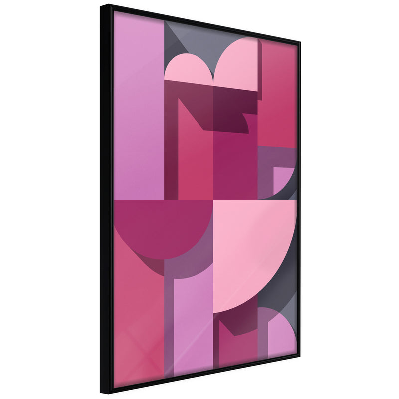 Poster - Pink Geometry  - zwart
