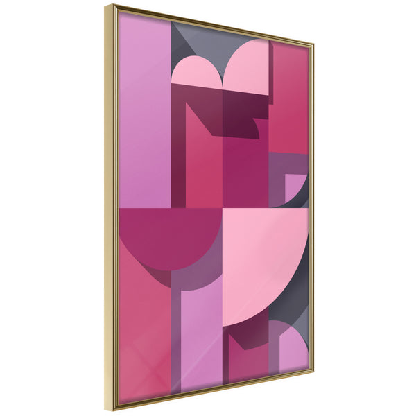 Poster - Pink Geometry  - goud
