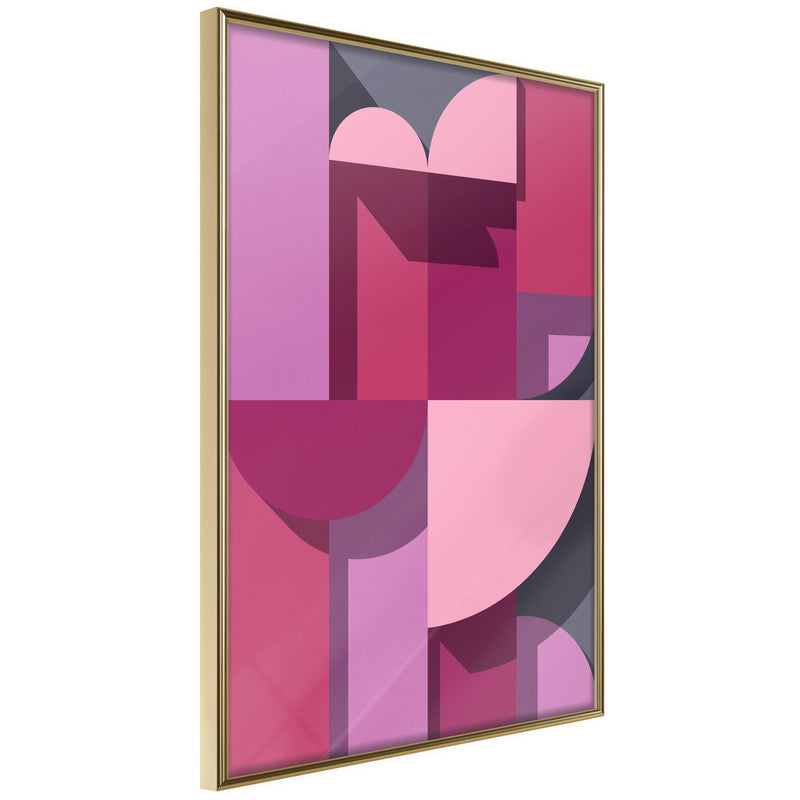 Poster - Pink Geometry  - goud