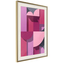 Poster - Pink Geometry  - goud passepartout