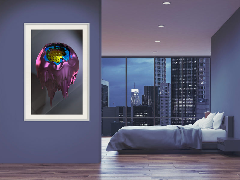 Poster - Throng of Thoughts  - wit passepartout