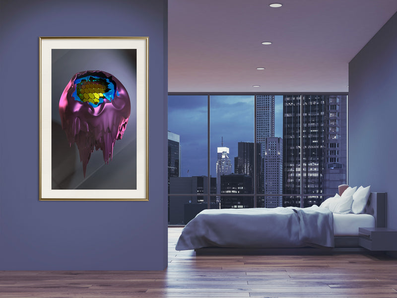 Poster - Throng of Thoughts  - goud passepartout
