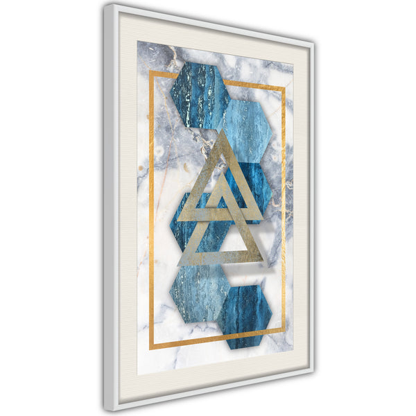Poster - Marble Composition I  - wit passepartout