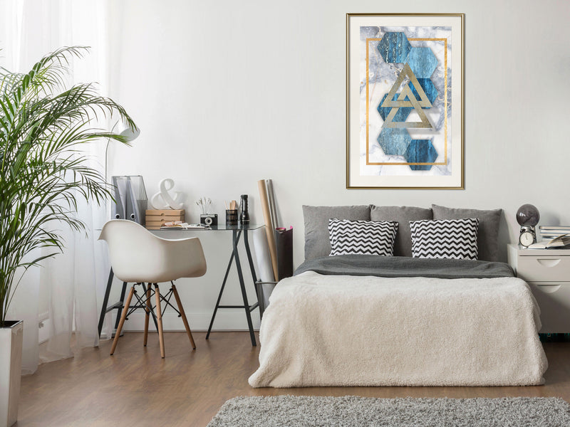 Poster - Marble Composition I  - goud passepartout