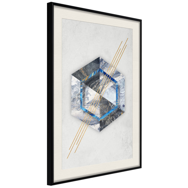 Poster - Marble Composition II  - zwart passepartout