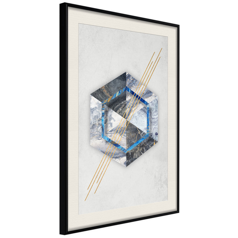 Poster - Marble Composition II  - zwart passepartout