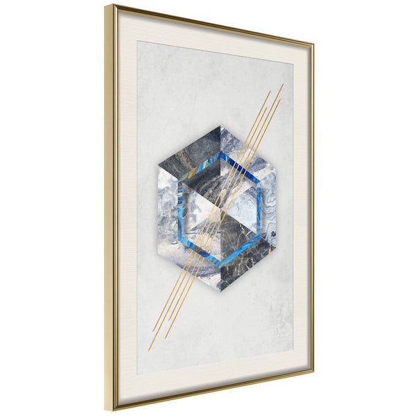 Poster - Marble Composition II  - goud passepartout