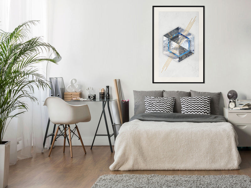 Poster - Marble Composition II  - zwart passepartout