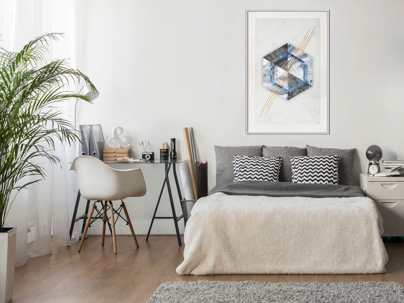 Poster - Marble Composition II  - wit passepartout