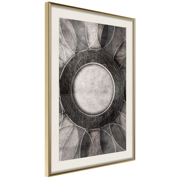 Poster - Circles  - goud passepartout
