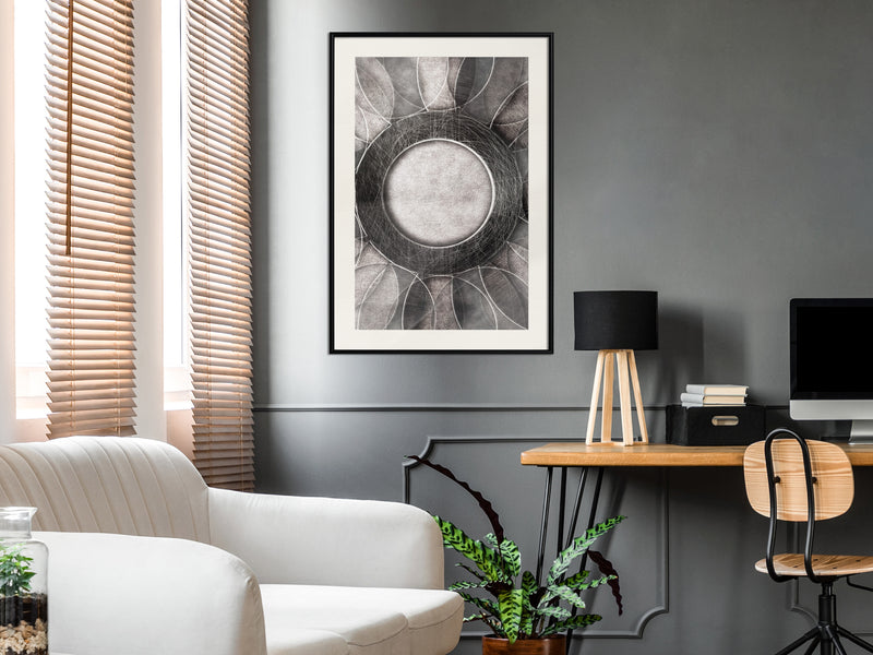 Poster - Circles  - zwart passepartout