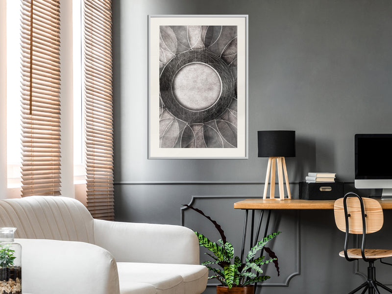 Poster - Circles  - wit passepartout