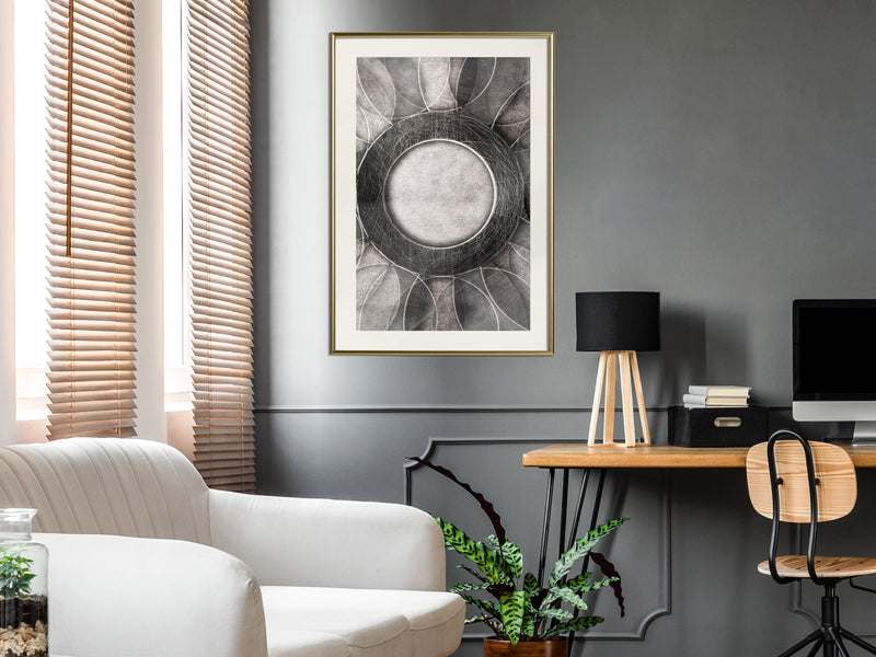 Poster - Circles  - goud passepartout