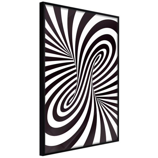 Poster - Black and White Swirl  - zwart